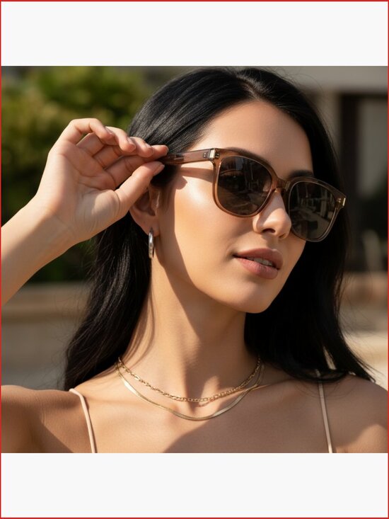 Square Polarized Sunglasses UV400 Protection Retro Style